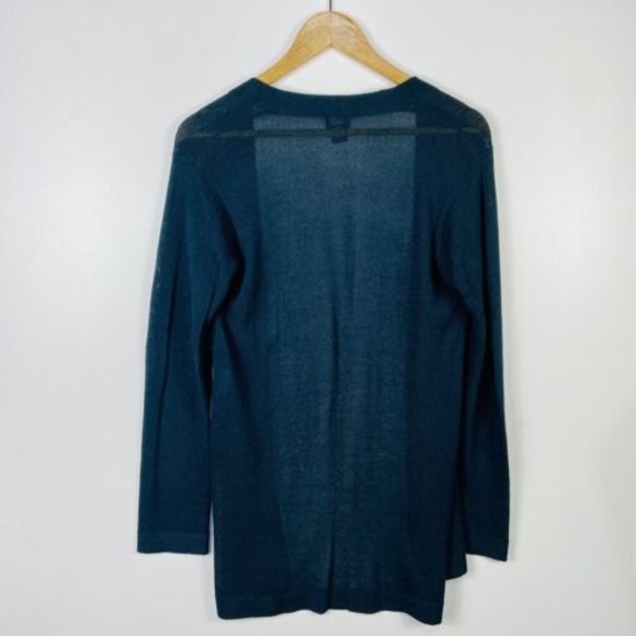 Eileen Fisher Open Front Green Open Knit Mesh Small Cardigan Sweater - Picture 7 of 7